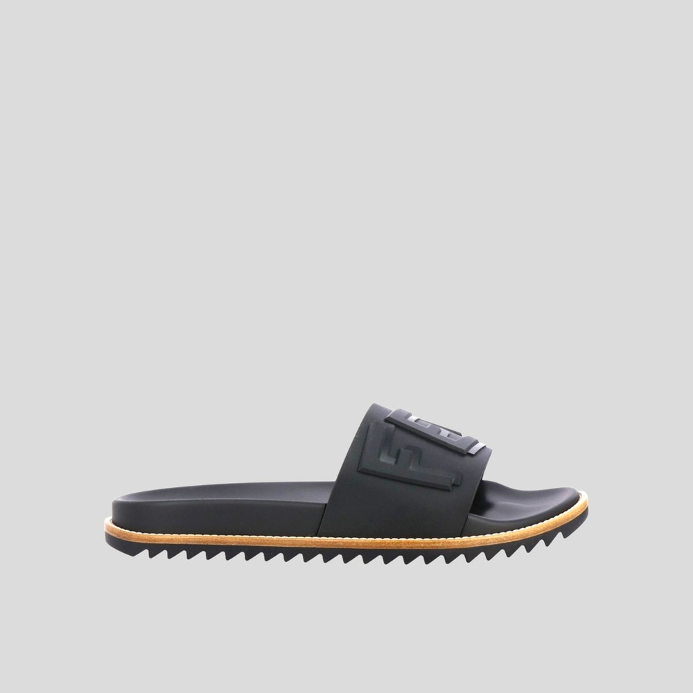 ❌SOLD❌ Fendi sandals with tone on tone layered writing Color: Black | Size: 8 - Picture 1 of 5